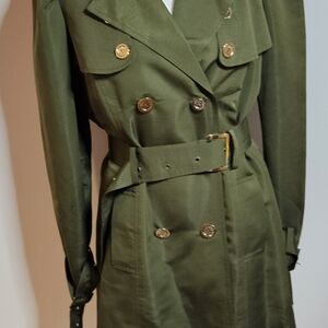 Louise Roe Olive Green Beautifully Lined Trench Coat